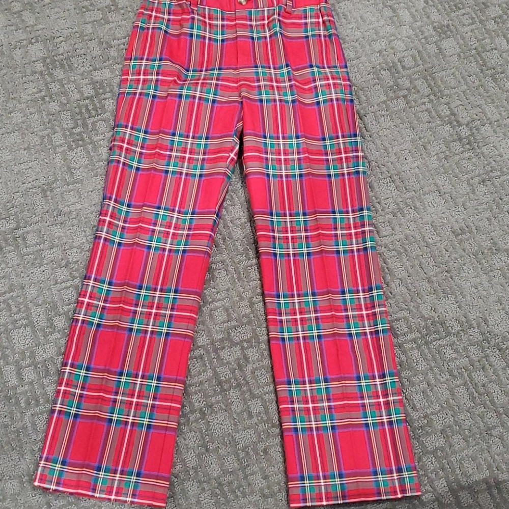 Vineyard Vines Boys Plaid Holiday Pants Size 14